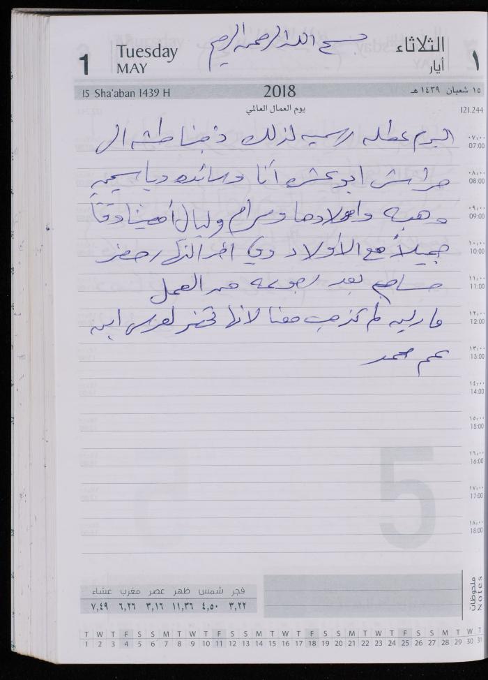 The Diary of Fadeyyeh Darabe, Dura- Hebron, 2018