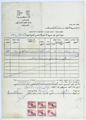 صورة اخراج قيد ضريبة الأبنية والأراضي في عام 1982