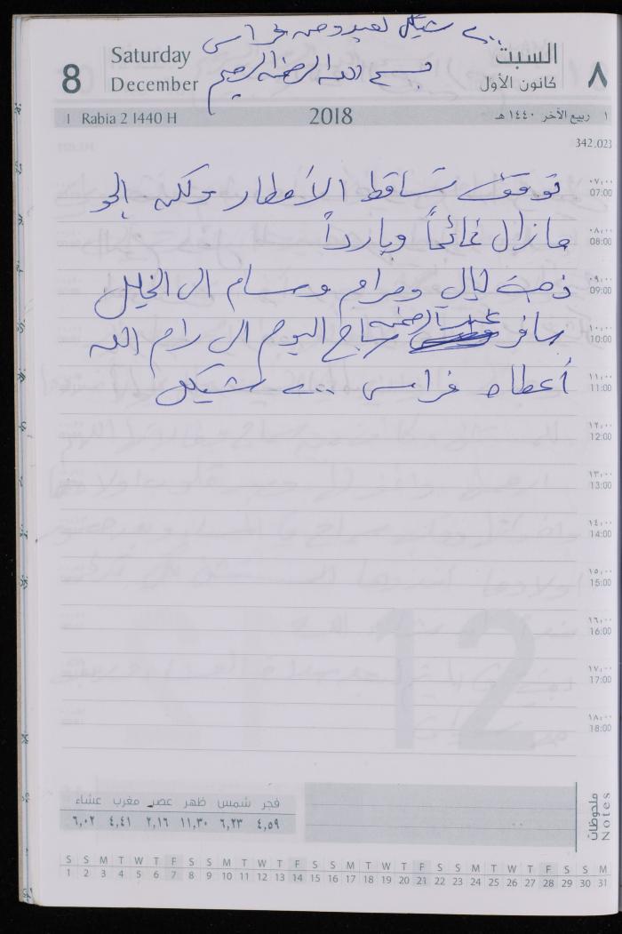 The Diary of Fadeyyeh Darabe, Dura- Hebron, 2018