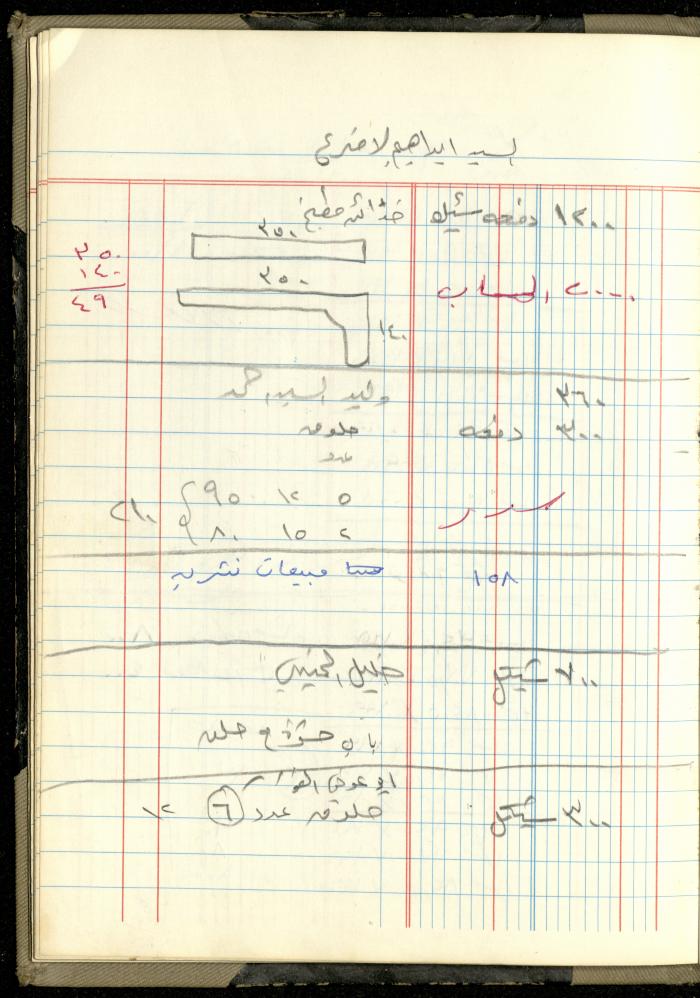 Ahmad Nammoura's Measurements and Accounts Book, Amman - Jordan, 1988
