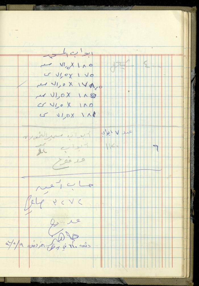 Ahmad Nammoura's Measurements and Accounts Book, Amman - Jordan, 1988