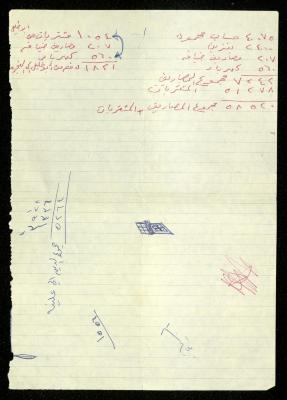 A Notebook of Fadeyyeh Darabe's Financial Accounts, Dura-Hebron, the 1990s 