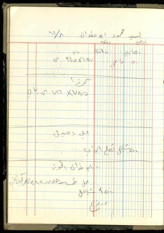 Ahmad Nammoura's Measurements and Accounts Book, Amman - Jordan, 1988