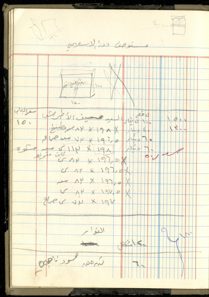 Ahmad Nammoura's Measurements and Accounts Book, Amman - Jordan, 1988