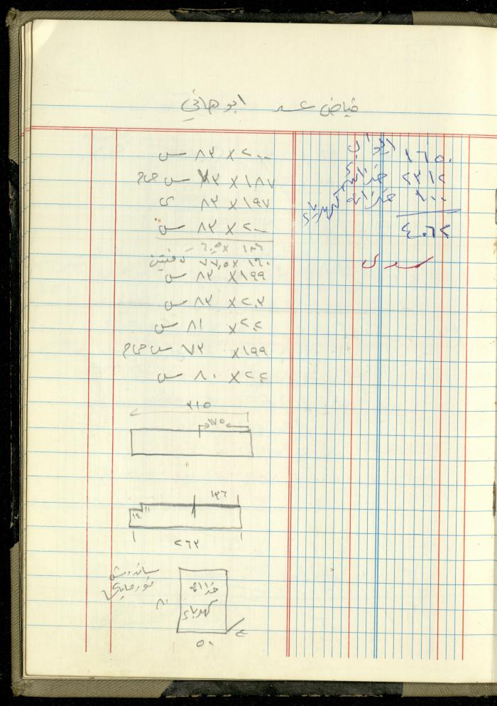 Ahmad Nammoura's Measurements and Accounts Book, Amman - Jordan, 1988