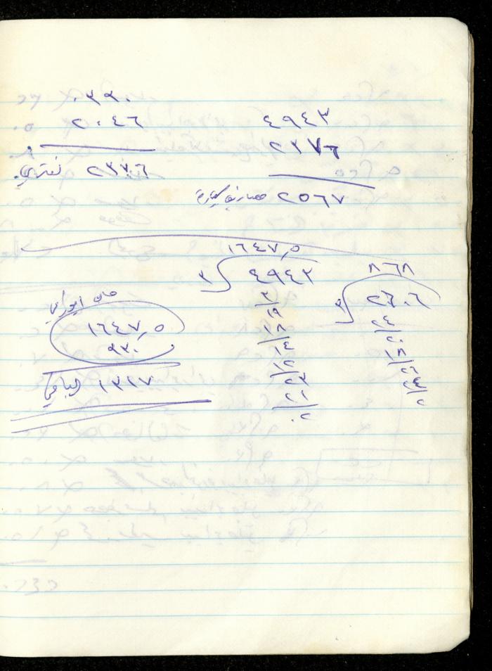 Fadeyyeh Darabe's Financial Accounts Notebook, Dura-Hebron, 1997