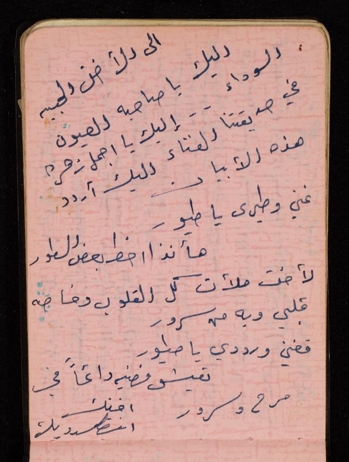 Fadeyyeh Darabe's Letters Notebook, Dura-Hebron, 1970-1972