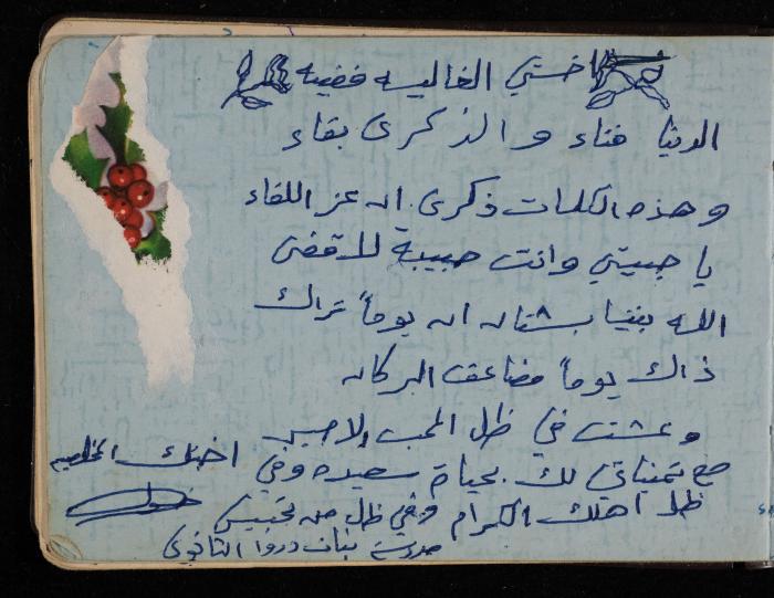 Fadeyyeh Darabe's Letters Notebook, Dura-Hebron, 1970-1972