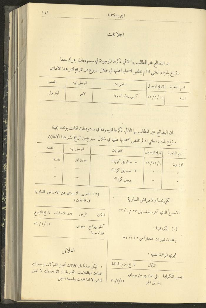 العدد 300 من جريدة حكومة فلسطين الرسمية،1 شباط 1932