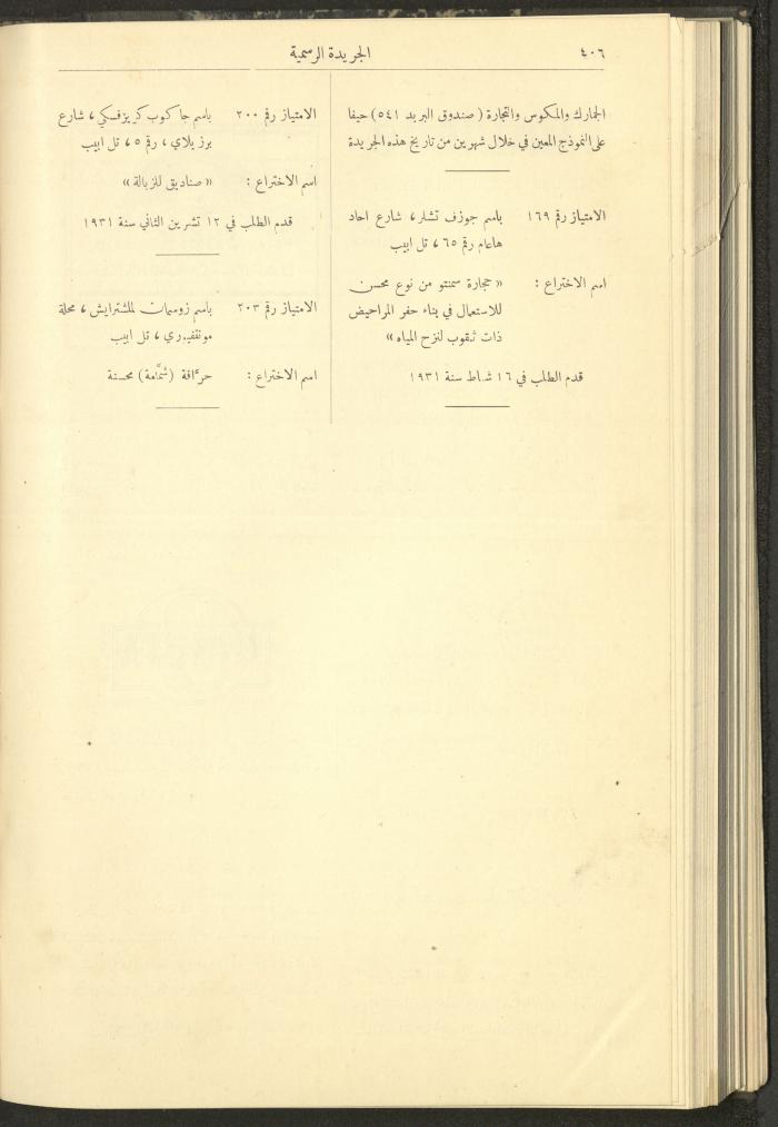 العدد 305 من جريدة حكومة فلسطين الرسمية، 16 نيسان 1932