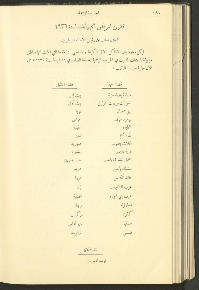 العدد 305 من جريدة حكومة فلسطين الرسمية، 16 نيسان 1932