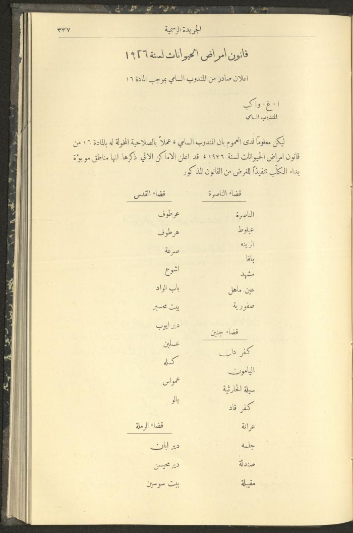 العدد 304 من جريدة حكومة فلسطين الرسمية، 1 نيسان 1932