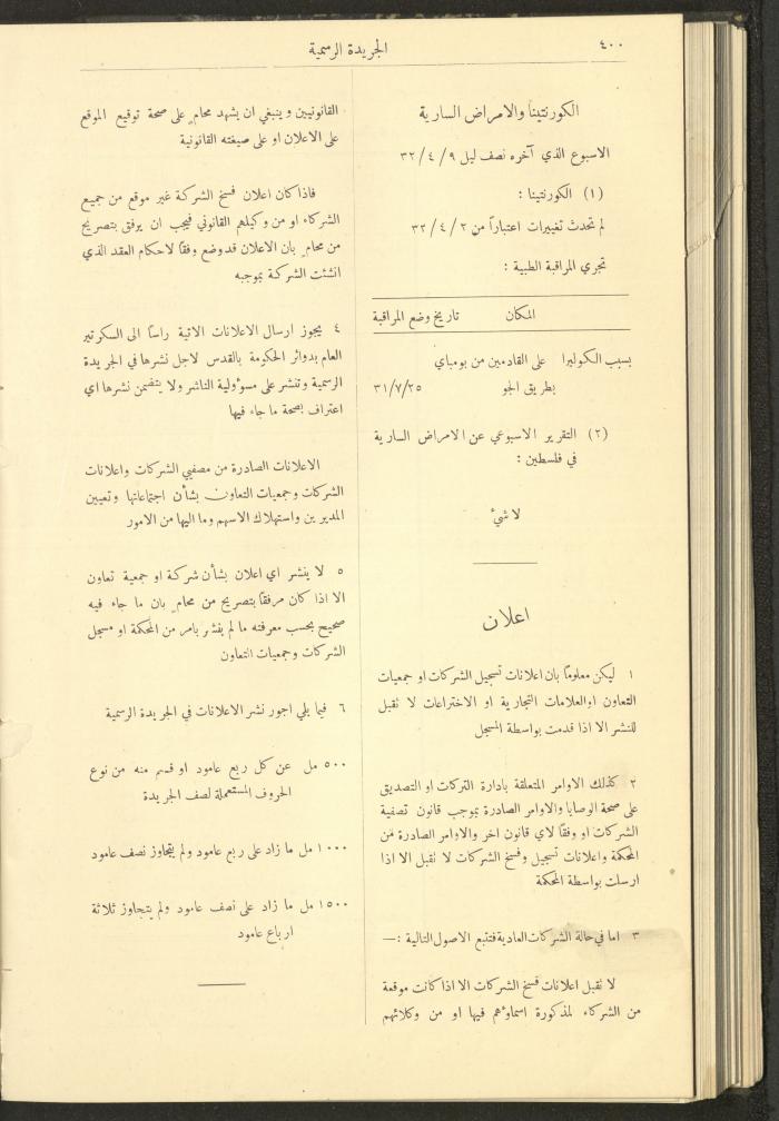 العدد 305 من جريدة حكومة فلسطين الرسمية، 16 نيسان 1932