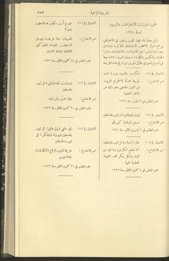 العدد 304 من جريدة حكومة فلسطين الرسمية، 1 نيسان 1932