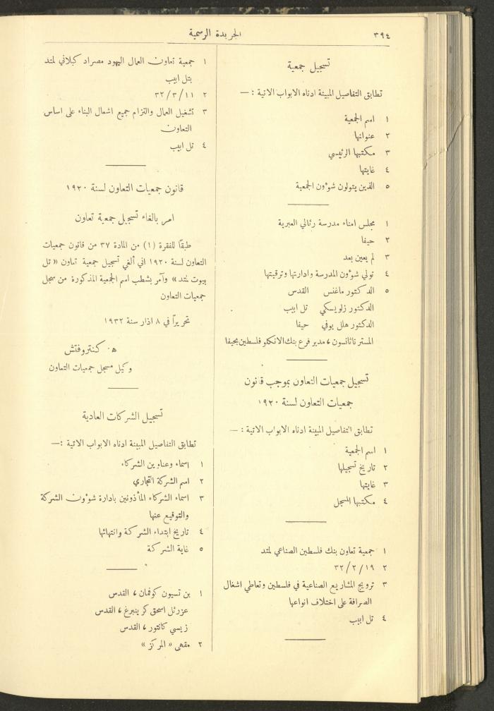 العدد 305 من جريدة حكومة فلسطين الرسمية، 16 نيسان 1932