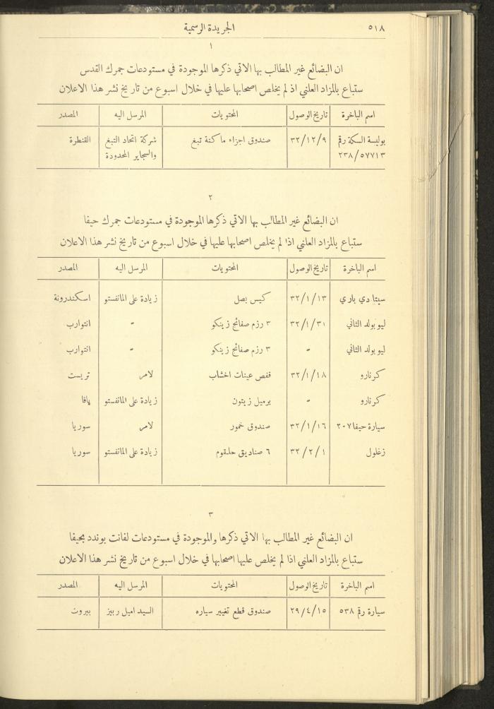 العدد 307 من جريدة حكومة فلسطين الرسمية، 16 أيار 1932