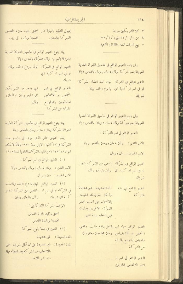العدد 310 من جريدة حكومة فلسطين الرسمية، 1 تموز 1932