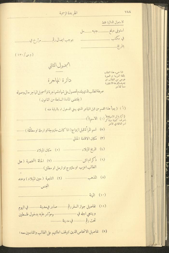 Issue No. 312 of the Official Palestine Newspaper, 1 August 1932