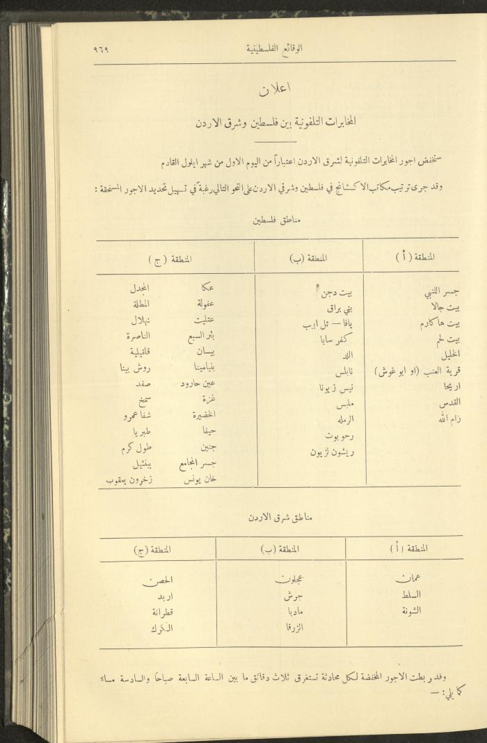 Issue 314 of the Palestinian Chronicles, the Official Newspaper of the Government of Palestine, 25 August 1932