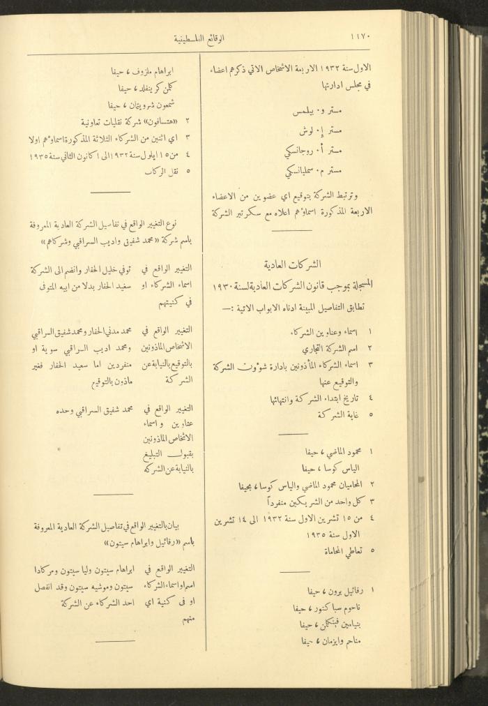 العدد 322 من الوقائع الفلسطينية، الجريدة الرسمية لحكومة فلسطين، 20 تشرين الأول 1932