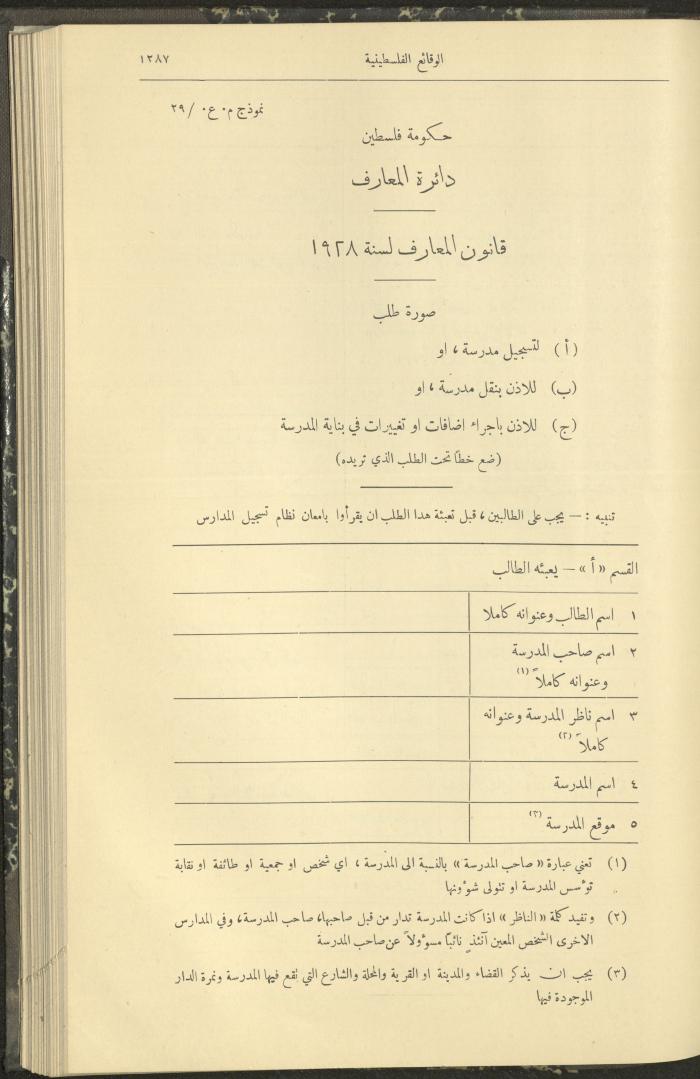 العدد 327 من الوقائع الفلسطينية، الجريدة الرسمية لحكومة فلسطين، 17 تشرين الثاني 1932