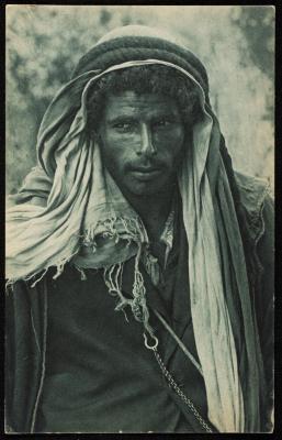 "A Bedouin in His Happy Mood", a Postcard