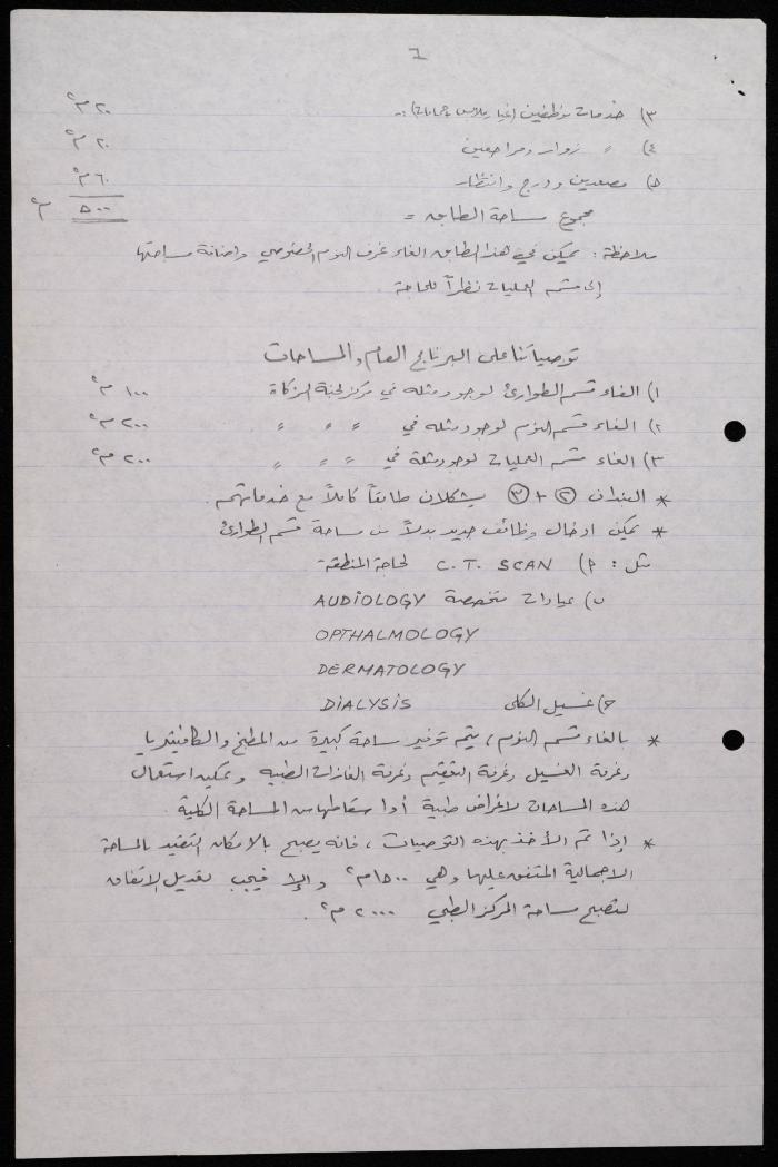 برنامج المساحات الأول للمركز الطبي في جمعية أصدقاء المريض، طولكرم، 19 آذار 1991
