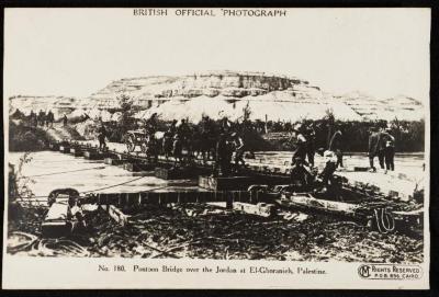 "Pontoon Bridge at el-Ghoranieh, Palestine", a Postcard