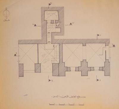 A Ground-Floor Area Plan of al-Dajani Family Home- al-Fareseyyah School, Jerusalem, the 1990s
