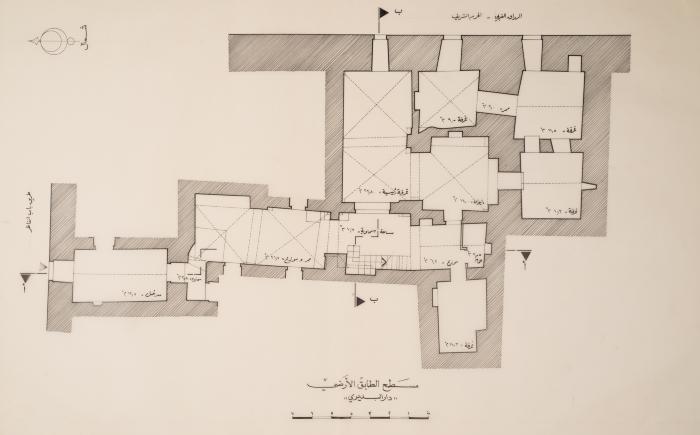 A Ground-Floor Area Plan of al-Budeiri Family Home, Jerusalem, the 1990s