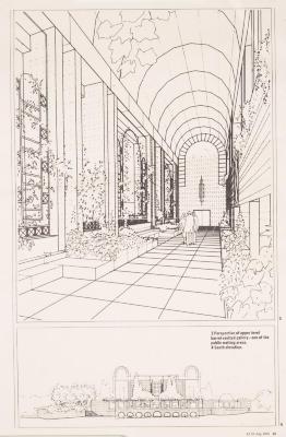 A 3-D Drawing of the Southern Area of Dar al-Funun al-Arabeyyah, Jerusalem, the 1990s 