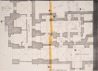 مخطط مسطح الطابق الأرضي لمنزل عائلة الأمام- المدرسة الأمينية، القدس، تسعينيات القرن العشرين