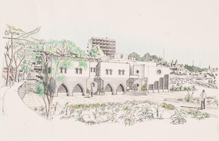 An Engineering Drawing by Dar al-Funun al-Arabeyyah, Jerusalem, the 1990s 