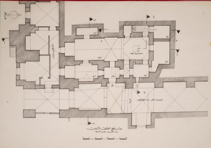 A Ground-Floor Area Plan of al-Amam Family Home- al-Ameeneyyah School, Jerusalem, the 1990s