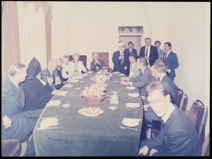 Sa'd Edin al-Alami with the President of Germany  in Jerusalem, the 1980s