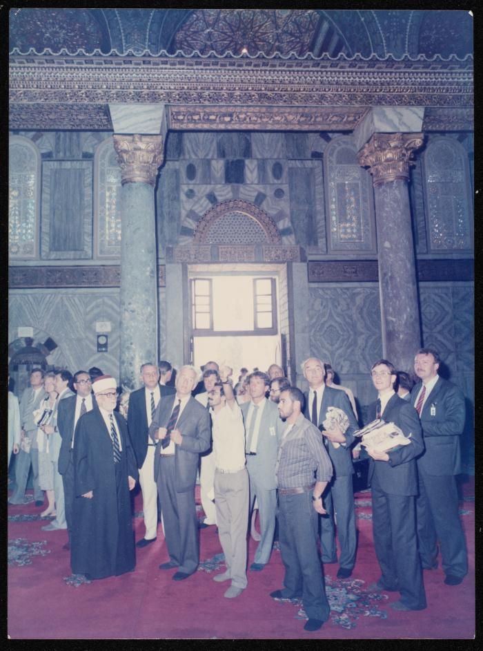 Sa'd Edin al-Alami with the President of Germany , Jerusalem, the 1980s