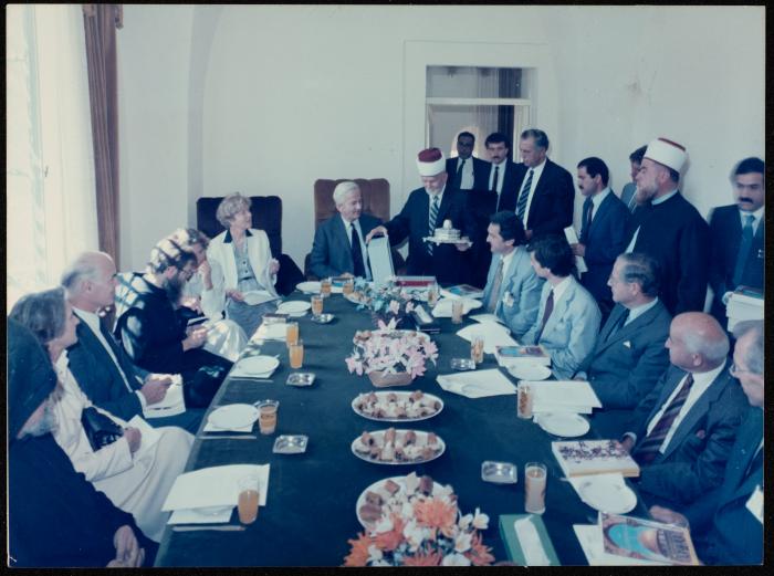 Sa'd Edin al-Alami with the President of Germany  in Jerusalem, the 1980s