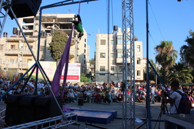 مشاركة مدرسة سيرك فلسطين في مهرجان في رام الله