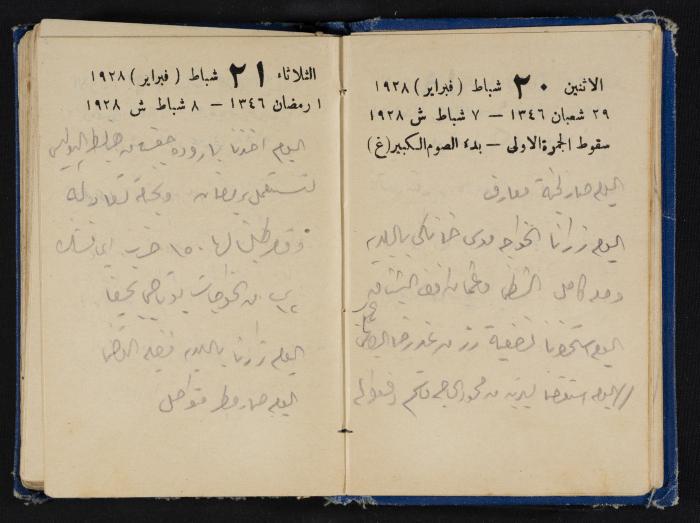 Abdel-Rahman al-Haj Ibrahim Diaries, Tulkarm, 1928