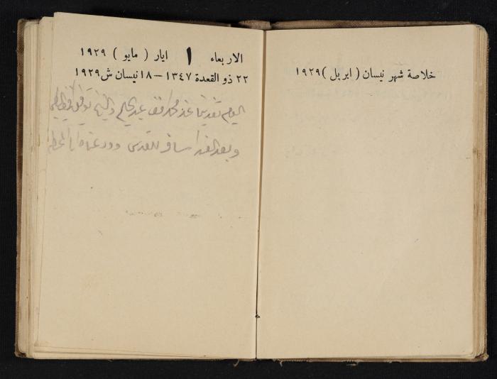 Abdel-Rahman al-Haj Ibrahim Diaries, Tulkarm, 1929