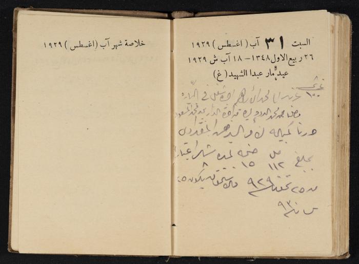 Abdel-Rahman al-Haj Ibrahim Diaries, Tulkarm, 1929