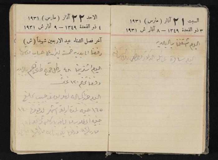 مذكرات عبدالرحمن الحاج إبراهيم، طولكرم، 1931