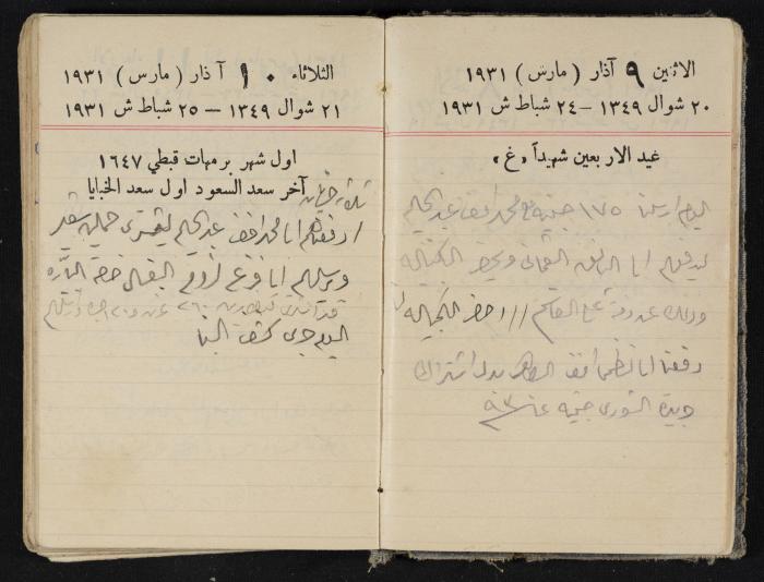 مذكرات عبدالرحمن الحاج إبراهيم، طولكرم، 1931