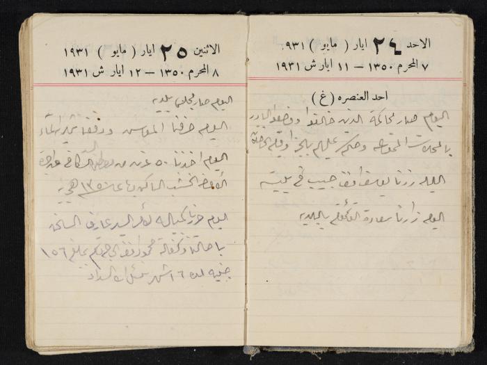 مذكرات عبدالرحمن الحاج إبراهيم، طولكرم، 1931