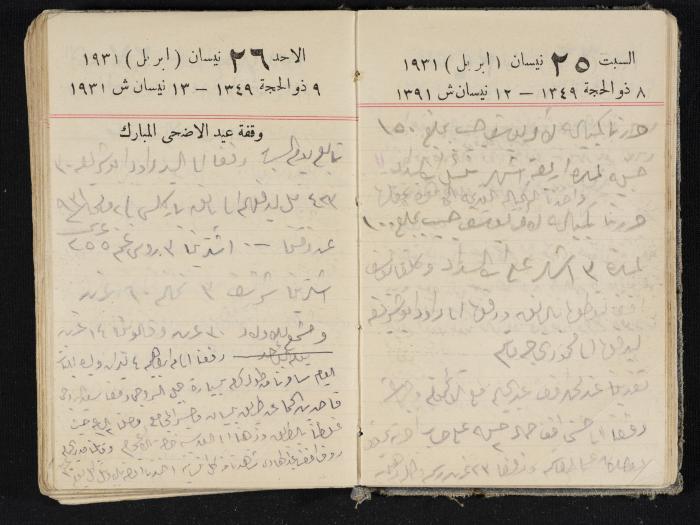 مذكرات عبدالرحمن الحاج إبراهيم، طولكرم، 1931