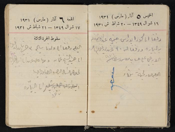 مذكرات عبدالرحمن الحاج إبراهيم، طولكرم، 1931