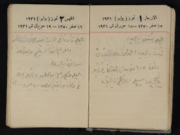 مذكرات عبدالرحمن الحاج إبراهيم، طولكرم، 1931