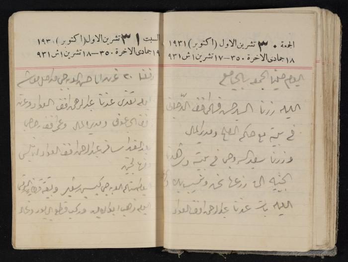 مذكرات عبدالرحمن الحاج إبراهيم، طولكرم، 1931