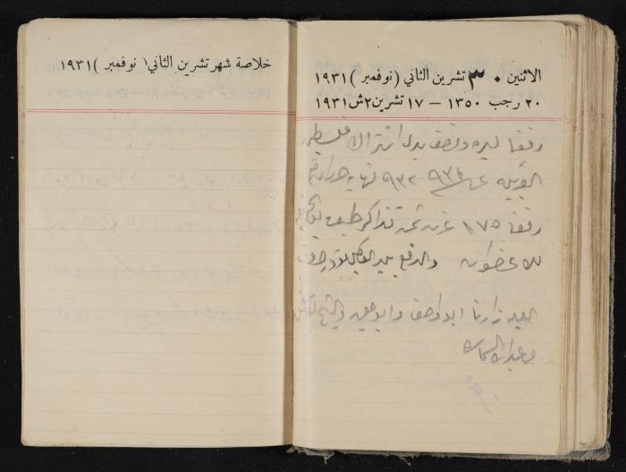 مذكرات عبدالرحمن الحاج إبراهيم، طولكرم، 1931