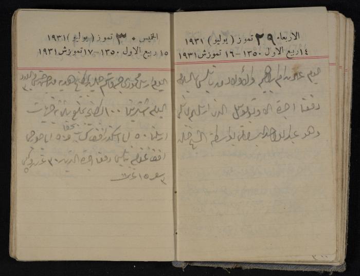 مذكرات عبدالرحمن الحاج إبراهيم، طولكرم، 1931